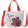 Printed canvas children's handbag, cute cartoon illustration shopping bag, girls' crossbody small bag, opening gift Application Scenario